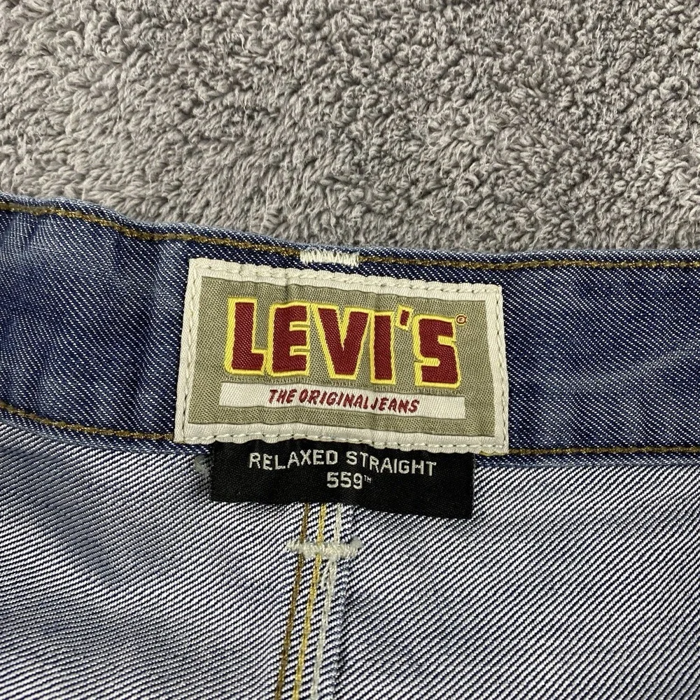 Levis 559 Relaxed Straight Fit Jeans Mens 38x32 Blue‎ Medium Wash Mid Rise